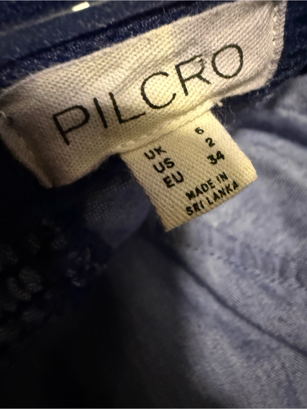 Pilcro Strapless Corduroy Slim Midi Dress in Blue Size 2 - Picture 8 of 8
